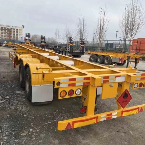 High Strength 30 60 Ton Transport New 3 Axle 12 Lock 40ft Skeleton Trailer