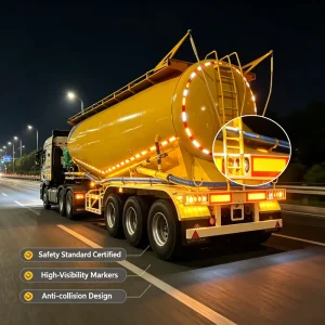 High Strength 4 Axle Steel Bulk Cement Tank Trailer Powder Tank Semi Trailer with Air Compressor for Mining Bulk Logistics