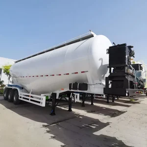 High Strength Carbon Steel Bulk Cement Tank Trailer Fast Unloading Dry Powder Carrier Semi Trailer