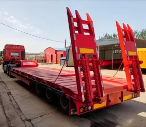 High Strength Light Weight 2 Line 3 Axle High Duty Low Bed Semi Trailer