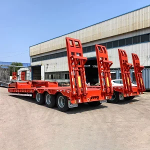 High Strength Steel Heavy Duty 3 Axis Cargo Transport Trailer Flatbed Semi Trailer for Machinery and Equipment Movement