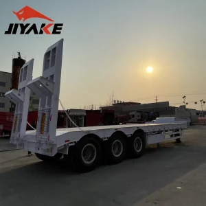 High strength Steel 3 axle Lowbed Semi Trailer for Heavy Cargo Transportation