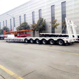 High strength Steel 6 axle Lowbed Semi Trailer for Heavy Cargo Transportation