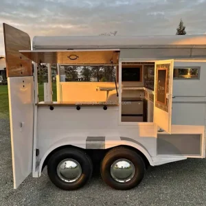 Horse Trailer Food Truck Ice Cream Cart Mobile Beer Bar With Full Kitchen Street Catering Vintage Horse Food Trailer
