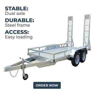 Hot Dipped Galvanized 2T Dual Axle Car Trailer with Ramps for ATV Motorcycle & Equipment Transport