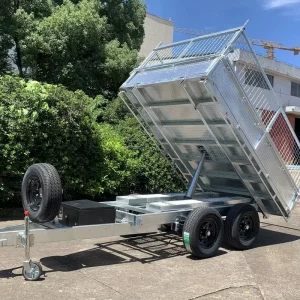 Hot Dipped Galvanized No Rust 4500kg GVM Easy Forklift Loading Unloading Tipping Trailer