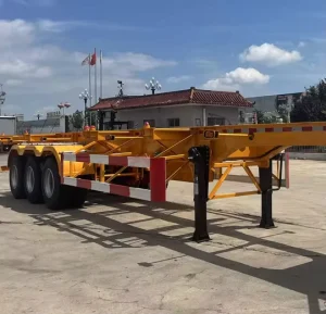 Hot Selling 3 Axle Trailercontainer Transportation Skeleton Semi Trailer with Twist Lock