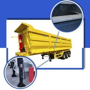 Hydraulic 3 Axles Dump Trailer 60T 9600*2550*3860mm BPW/FUWA Heavy Duty Semi Dump Trailer 3 Axles Heavy 3*13Ton