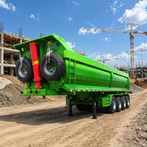 Hydraulic Cylinder Rear Dump Trailer Tipper Rear Tractor Semi Trailer End Dumping Truck Trailer