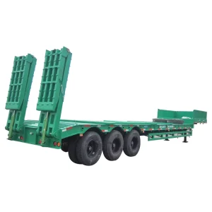 Hydraulic Detachable Gooseneck Lowbed Trailer Truck with Three Axles Semi Trailer