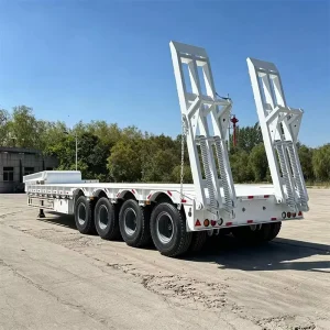 Hydraulic Extendable 3 4 Axle 60ton Gooseneck Low Boy Low Bed Trailer 100 Ton Lowboy Semi Trailer
