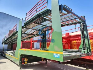 Hydraulic Lifting 2 Axles Double Deck Car Carrier Semi Trailer Vehicle Transportation Truck Trailers