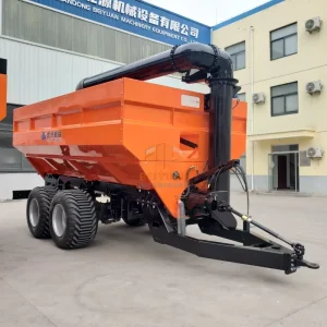 Hydraulic Powered Farm Grain Trailer Wagon Dual Function for Grain Hauling Manure Compost Spreading Featuring Essential Bearings