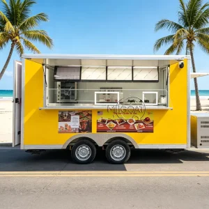 Ice Cream Trailer Food Truck Fully Equipped Food Trailer Outdoor Mobile Food Cart Mini Food Truck