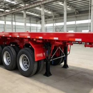 Industrial Flat Bed Semi Trailer with Heavy Duty Axles & Enhanced Suspension