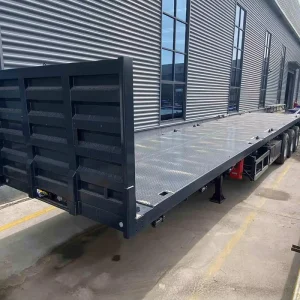 Industrial Grade Flat Semi Trailer with Stable Suspension for Engineering Machinery and Steel Material Transit
