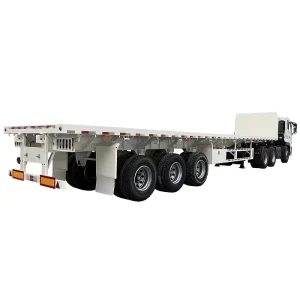 Industrial Heavy Duty 3 Axle Flatbed Semi Trailer Steel Material Flatbed Trailer for Sale