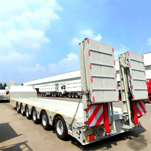 Industrial Heavy Duty Flatbed Lowbed Trailer 5 Axle Low Loader Semi Trailer for Sale