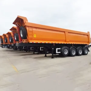 LSXC 50 TONS 4 Axles Hydraulic Rear Dump Trailer Semi Truck Tipping Trailer for Sale Commercial Truck Trailers