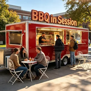 Large Custom Mobile Food Truck Trailer Pizza BBQ Smoker Trailer Hot Dog Ramen Commercial Food Truck Trailer with Toilet