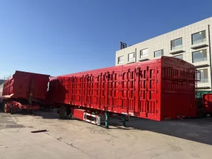 Large Volume Steel Flatbed Closed Van Cargo Truck Semi Trailer for Daily Necessities Package Goods