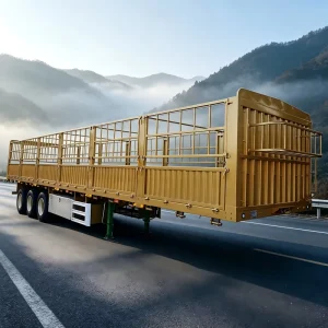 Lightweight 3 Axle Cargo Fence Semi Trailer with Aluminum Alloy Accessories Fuel Saving for Long Haul