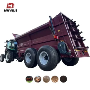 Livestock Farm High Capacity Manure Spreader Trailer with Gearbox and Pump for Cattle Waste Spreading High Productivity