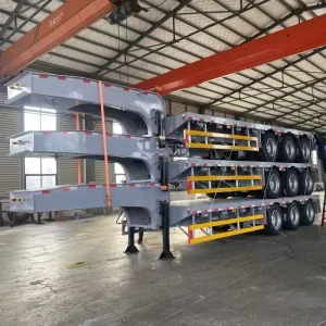 Long Chassis 16m 4 Axle Steel Low Bed Semi Trailer 60-120 Ton Heavy Duty Detachable Trailer
