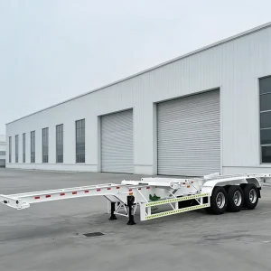Low Bed Container Skeleton Semi Trailer 50 Ton