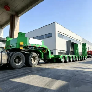 Low Bed Semi Trailer With Leaf Spring 10 Axle Heavy Load Capacity Folding Gooseneck Lowbed Trailer