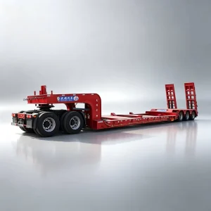 Low Bed Semi Trailer with Heavy Duty Tires for International Road Conditions