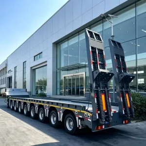 Low Boy Trailer With Leaf Spring 10 Axle Engineering Machinery Transport Detachable Gooseneck Trailer