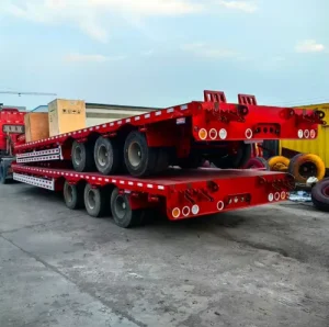Low Flatbed Semi-trailer Heavy-duty 40 Foot or 20 Foot Container air Suspension Flatbed Semi-trailer for the African Market