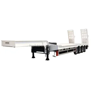 Low Flatbed Trailer Heavy Equipment Transport Semitrailer Lowboy Low Bed Truck Trailer