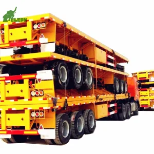 Low Price 20 ft Container Trailer Flatbed Trailer With Container Lock Flatbed Trailer Container for Sale