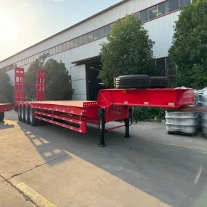 Lowbed Semi Trailer 4 Axles 100 Tons Low Bed Trailer Gooseneck Low Bed Trailer for Heavy Equipment Transport