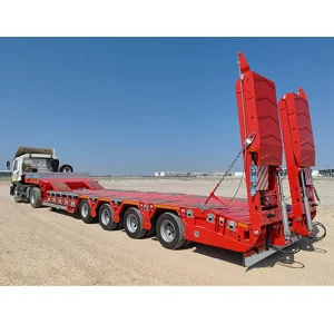 Lowbed Trailer 3 Axle Low Bed Loader Gooseneck Lowboy Semi Truck Trailer