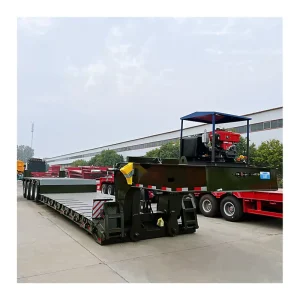 Lowbed Truck Trailers 100t Lowbed Semi Trailer 4 Axles Gooseneck Detachable Low Bed Trailer