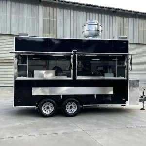 Luxury Concession Trailer 11.4ft Full Stainless Steel Body Snack Food Catering Fast Food Service Griddle DOT Certified Rust