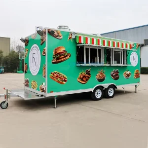 Luxury Food Truck Trailer Mobile Food Car Street Food Van Ice Cream Trailer with Toilet
