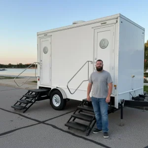 Luxury Portable Toilet Trailer Custom Steel for Car Wash Camping and Golf Course Wedding Use
