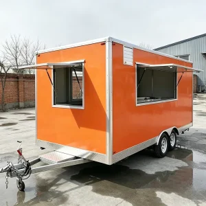 MF 400 Heavy Duty Stainless Steel Frame Food Trailer Dual Tandem Axles Pizza Oven DOT CE Certified 13.12ft Length