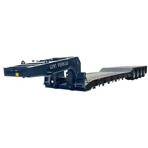 Made in China Heavy Equipment Transport 4-Axle Detachable Gooseneck Lowboy Semi-Trailer