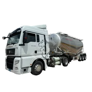 Manufacturer Customized All Aluminum Powder Tank Trailer 45 Cbm Dry Cement Bulker Semi Trailer Truck