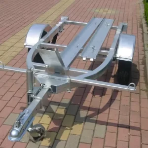 Manufacturer Supplied 2.8m Steel Single Motorcycle Trailer CT0300 with 500kg Capacity Silver Hot Dip Galvanized