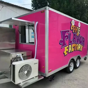 Manufacturer’s Fully Equipped Food Truck Trailer OEM Design DOT WMI Certificate 220v for Hotdogs Candy Chips