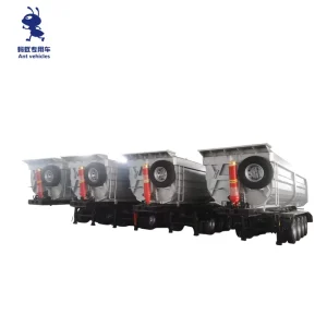 Manufacturer’s Heavy Duty 60 Ton Steel Semi Trailer Hydraulic Dump Truck Trailer with Dual Air Brake and Reinforced Suspension
