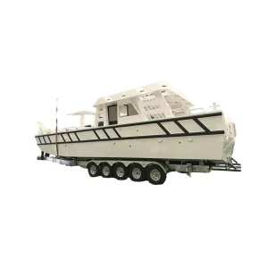 Manufacturers Selling Hot Dipped Galvanized Steel Boat Trailer Yacht Trailers All Kinds Motorboat Trailers Double Axle Silver