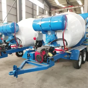 Mini Self-loading Concrete Mixer Trailer 1.5m3 Portable Cement Mixing Drum Engine 26kw ISO CE Approved High Digging Power Road