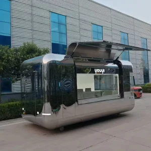 Mobile Food Trailer Full Kitchen Fast Food Donut Pastry Coffee Ice Cream Beverage Pizza Burger Snack Aluminum Fiberglass Rust